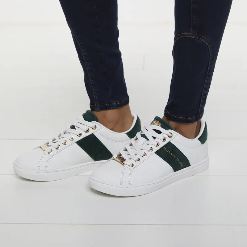 Holland Cooper Knightsbridge Court Trainer - White Racing Green-4